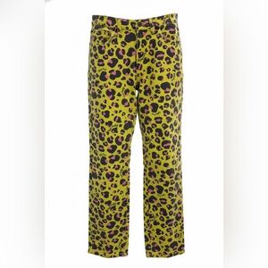 Teddy Fresh x Trixie Mattel Yellow-Green Leopard Print 100% Cotton Denim Pant